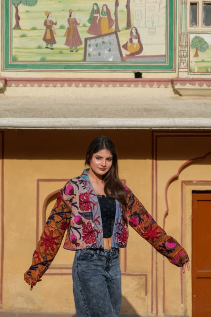 Suzani Kantha Cropped Jacket I