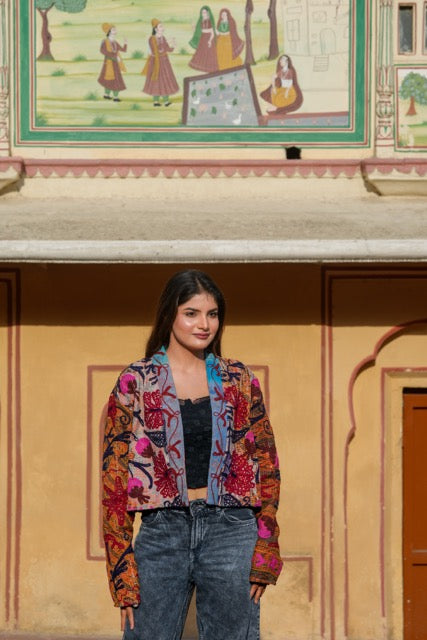Suzani Kantha Cropped Jacket I