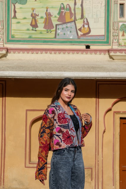 Suzani Kantha Cropped Jacket I