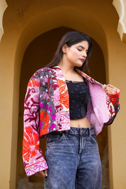 Suzani Kantha Cropped Jacket II