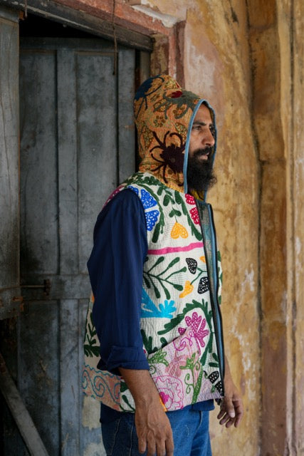 Suzani Kantha Hoodie Vest I