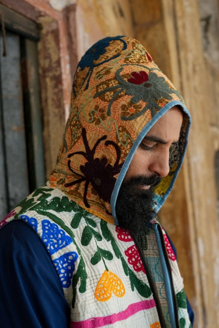 Suzani Kantha Hoodie Vest I