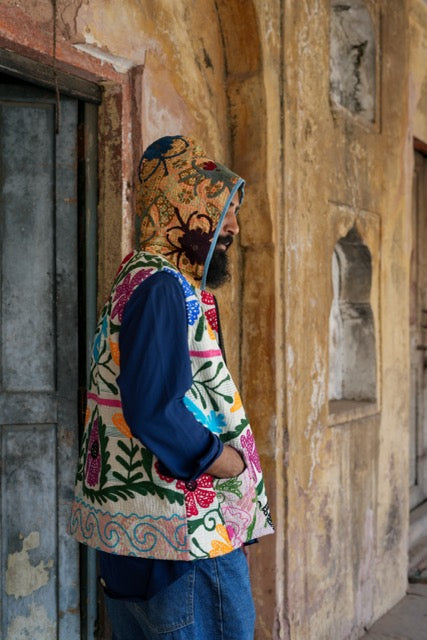 Suzani Kantha Hoodie Vest I