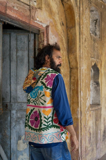 Suzani Kantha Hoodie Vest I