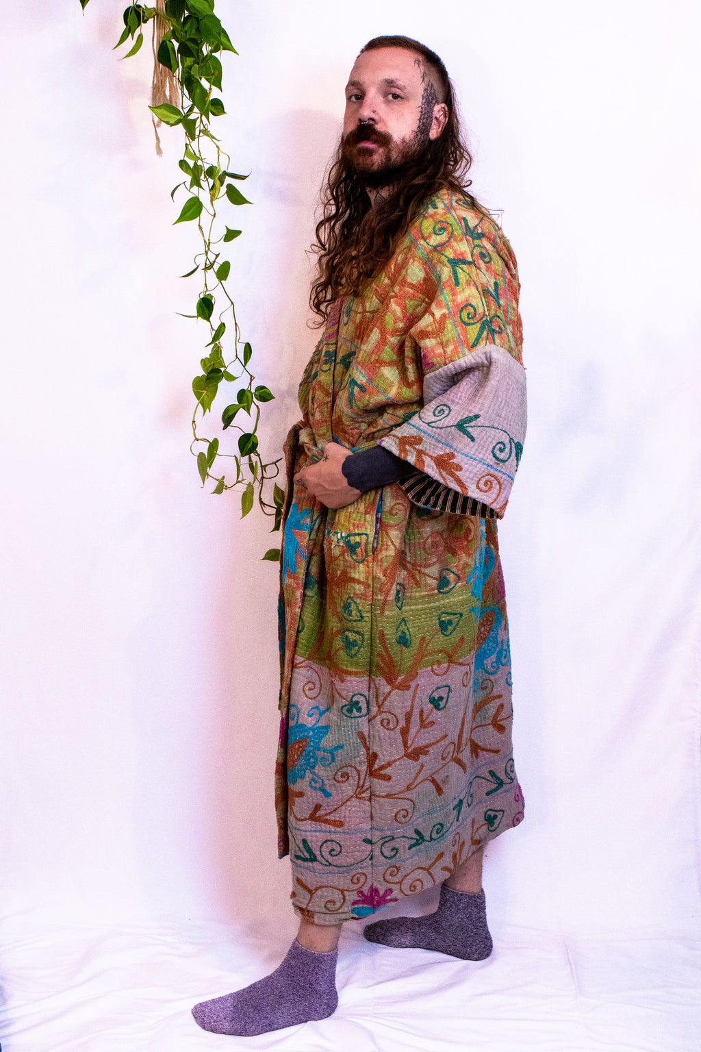 Suzani Kantha Oversized Kaftan Robe XI