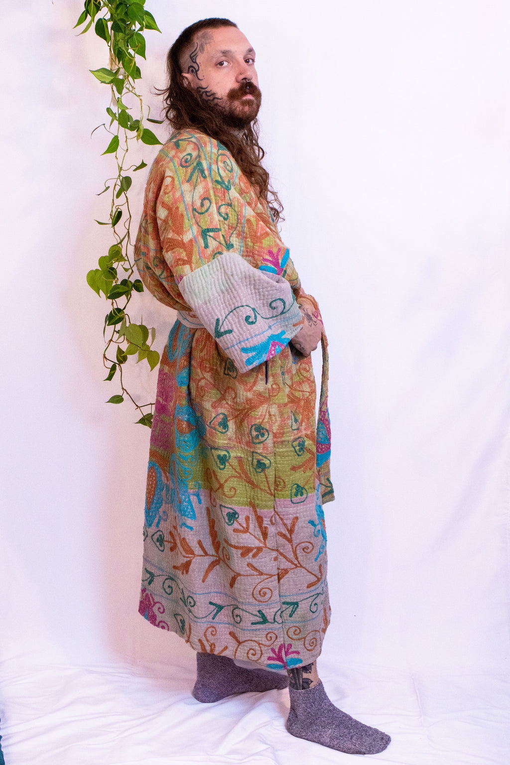 Suzani Kantha Oversized Kaftan Robe XI