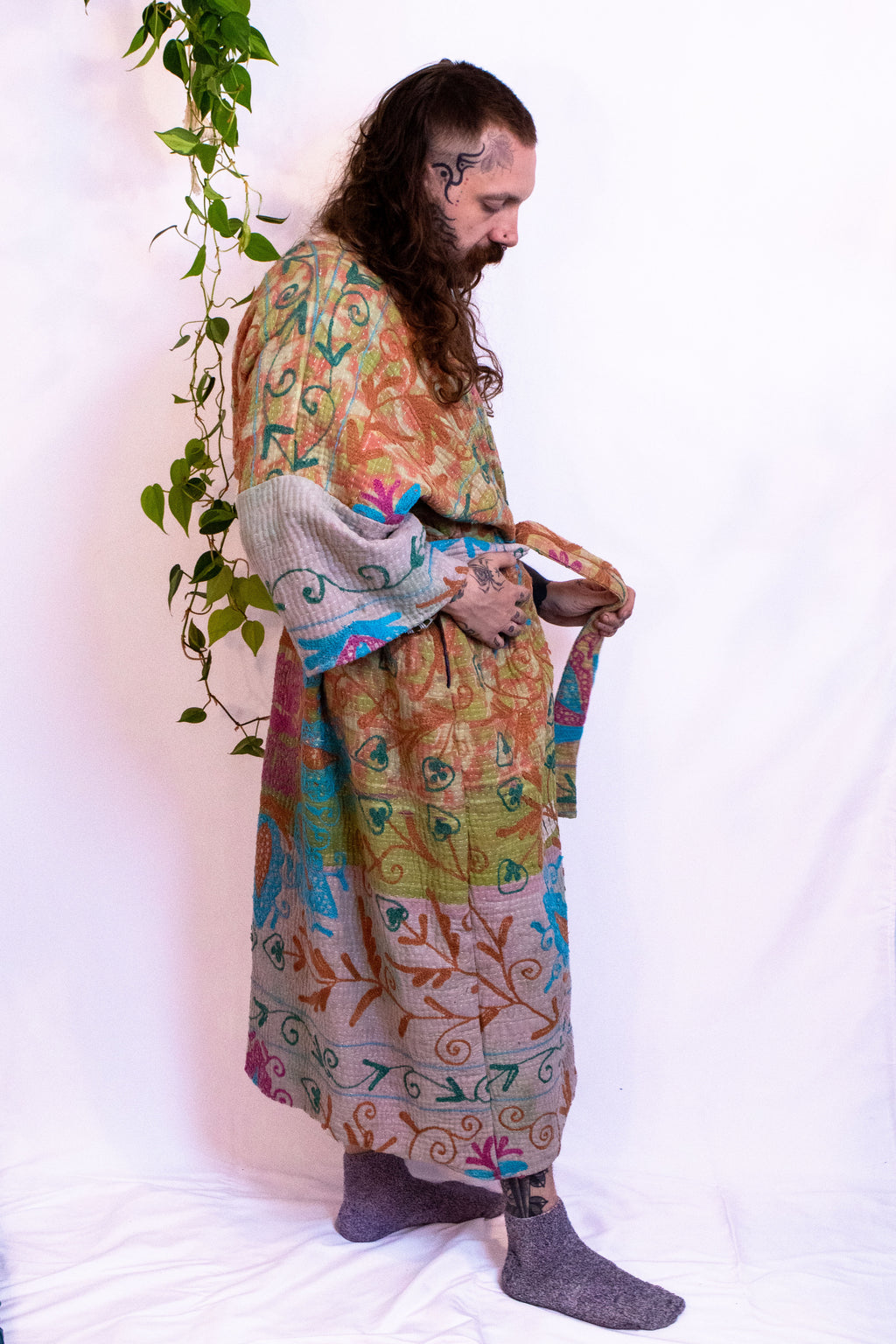 Suzani Kantha Oversized Kaftan Robe XI