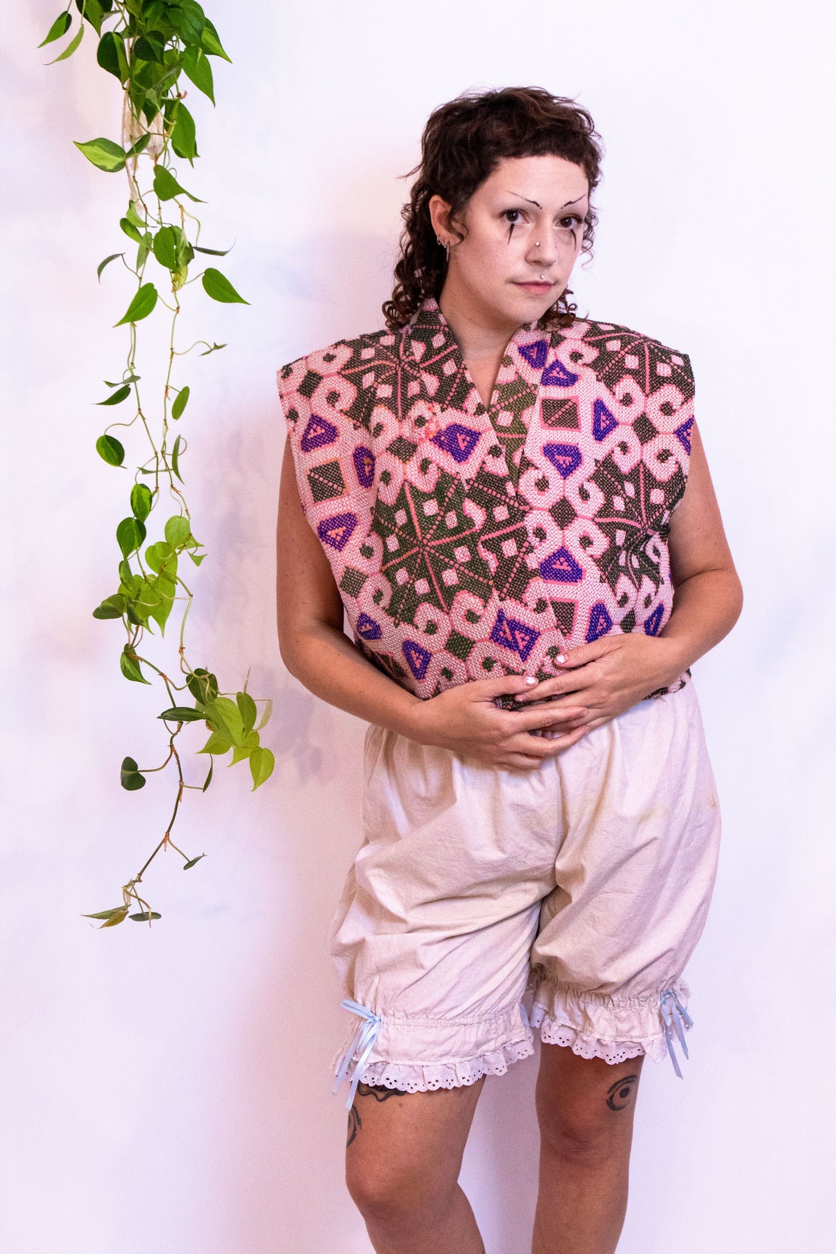 Embroidered Cropped Vest III