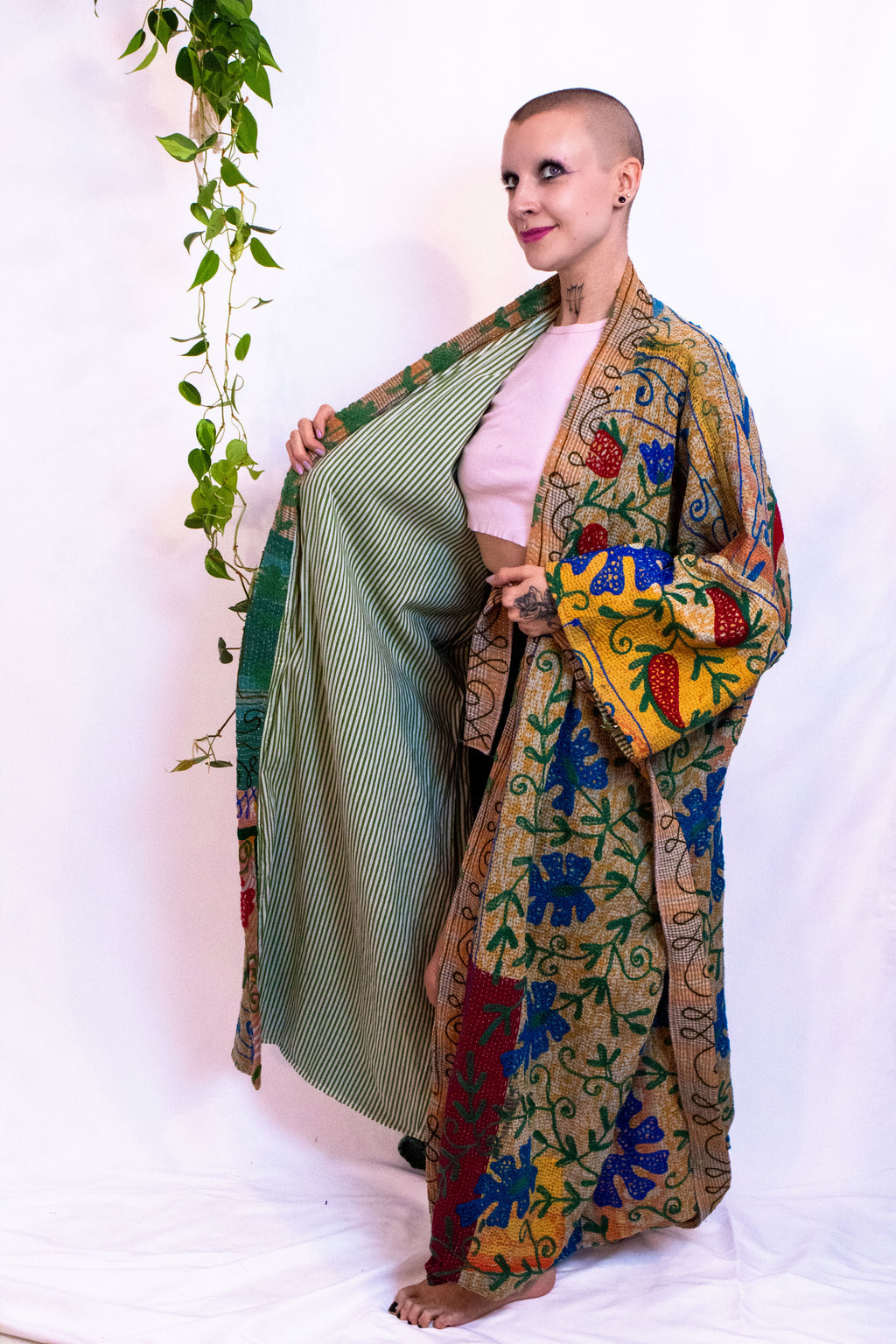 Suzani Kantha Oversized Kaftan Robe VIII