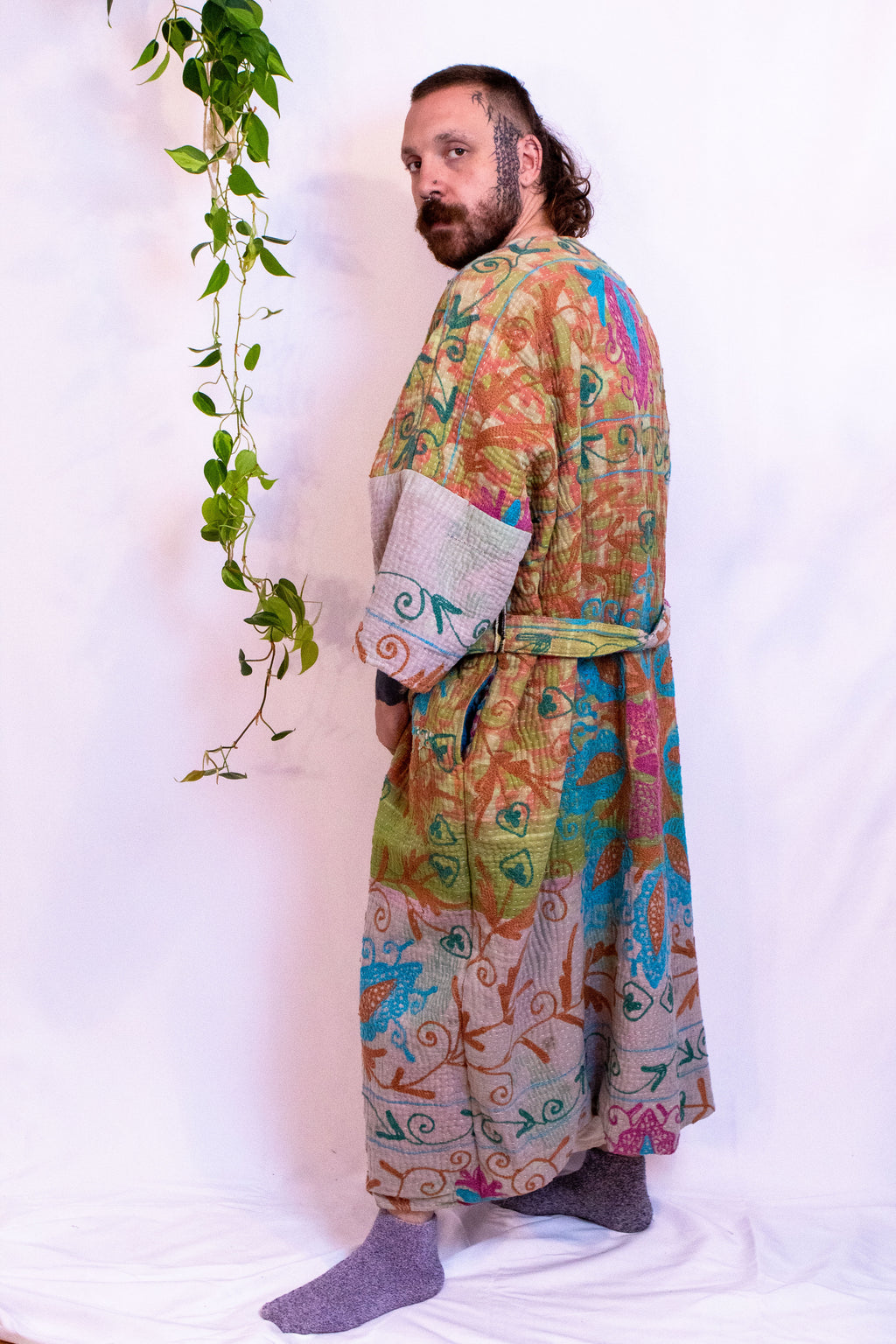 Suzani Kantha Oversized Kaftan Robe IX