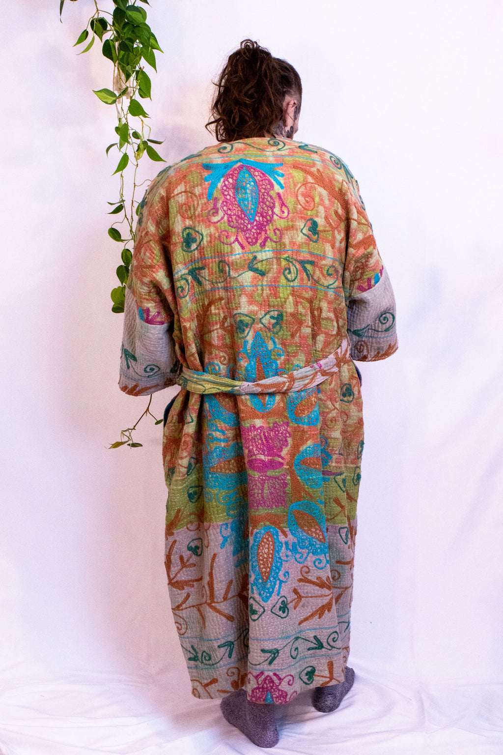 Suzani Kantha Oversized Kaftan Robe IX