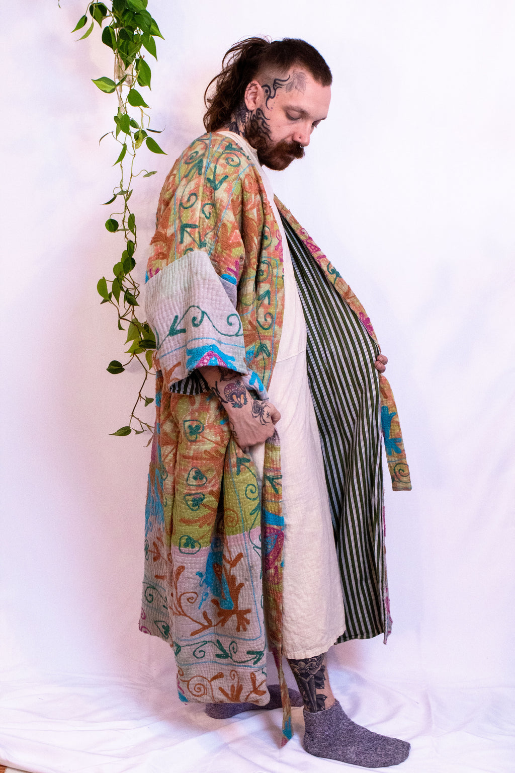 Suzani Kantha Oversized Kaftan Robe IX