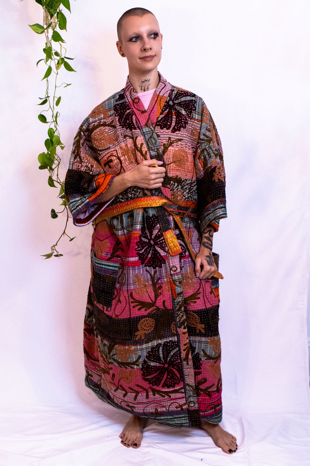 Suzani Kantha Oversized Kaftan Robe X