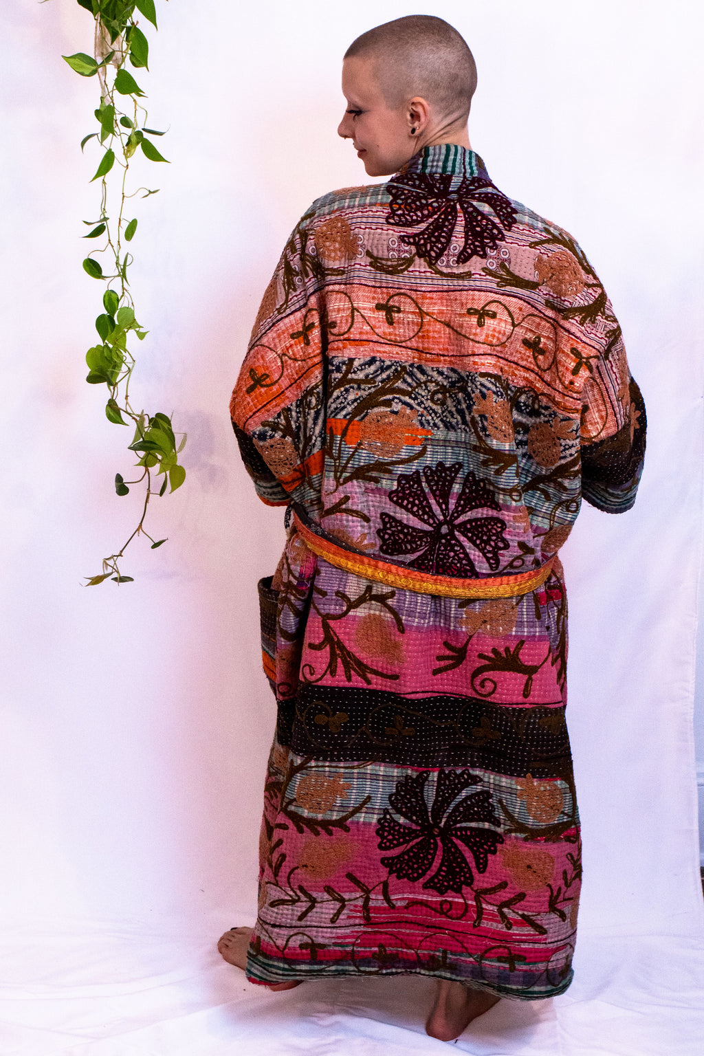 Suzani Kantha Oversized Kaftan Robe X