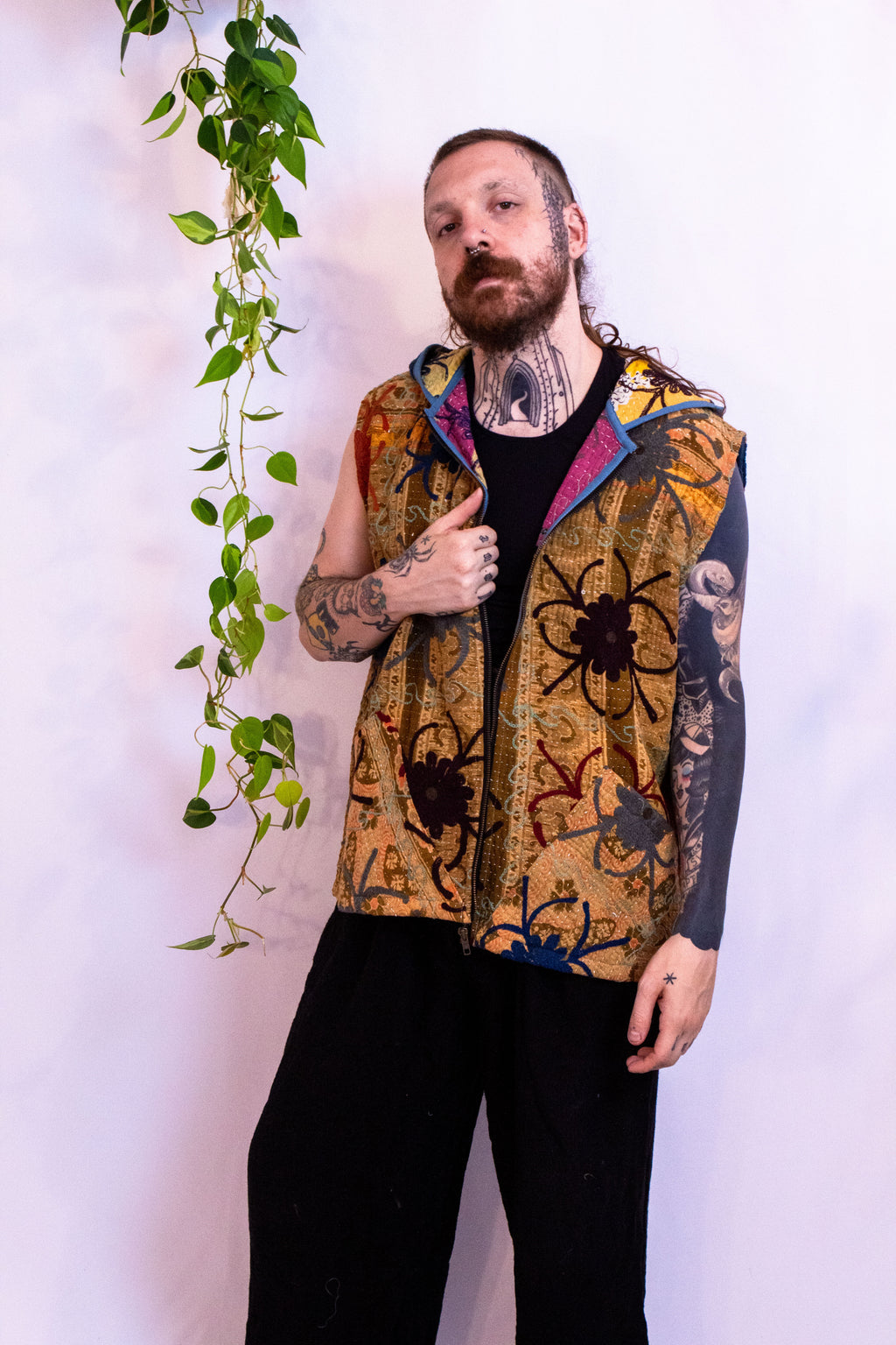 Suzani Kantha Hoodie Vest II