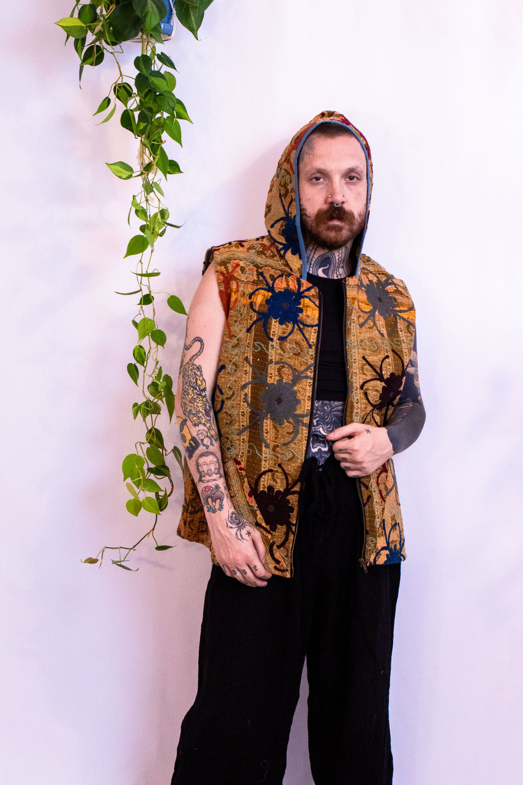 Suzani Kantha Hoodie Vest II