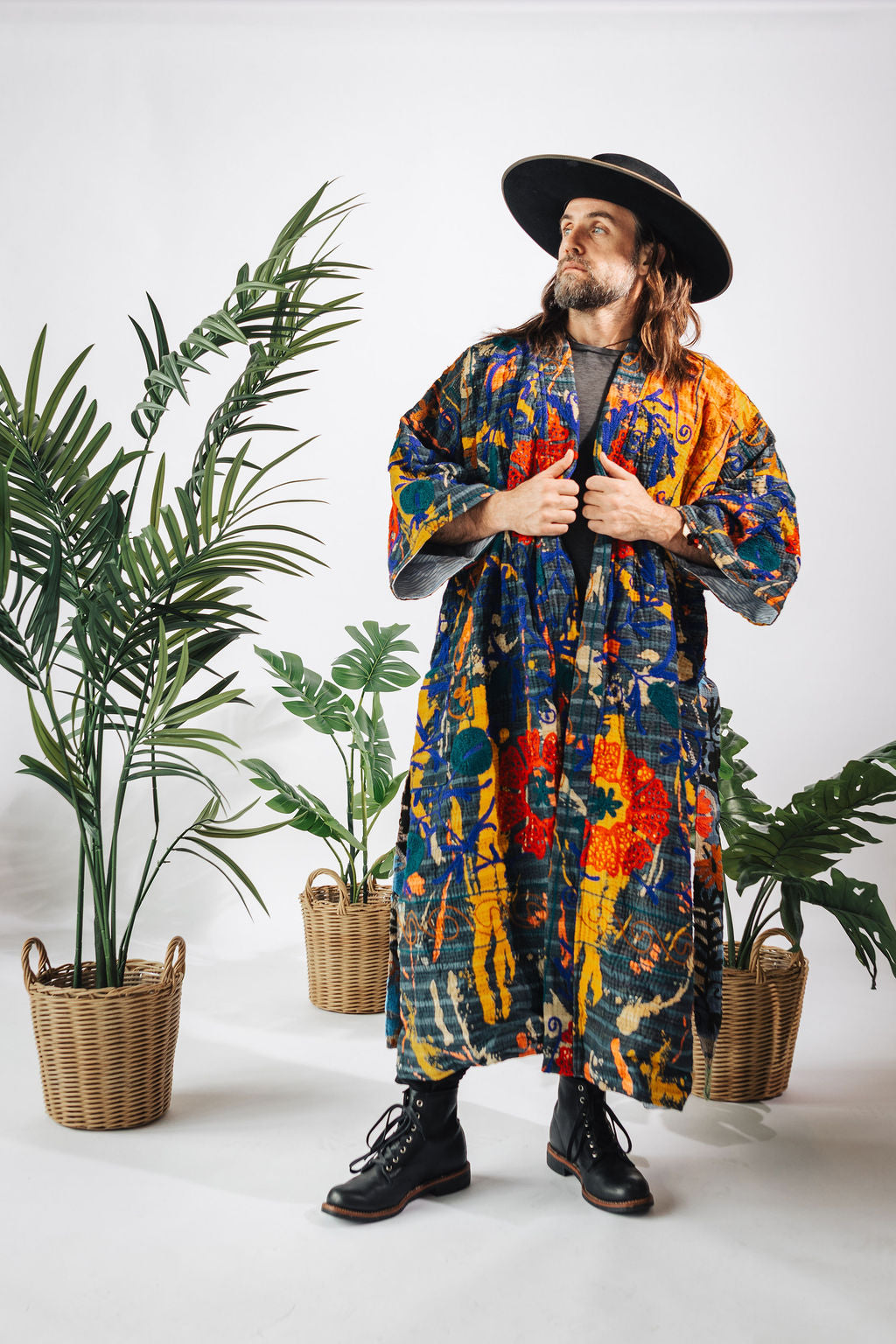 Suzani Kantha Oversized Kaftan Robe IX