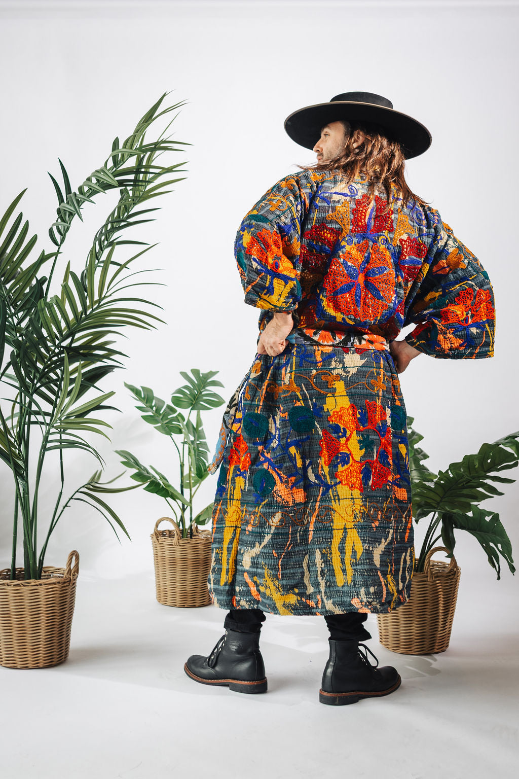 Suzani Kantha Oversized Kaftan Robe IX