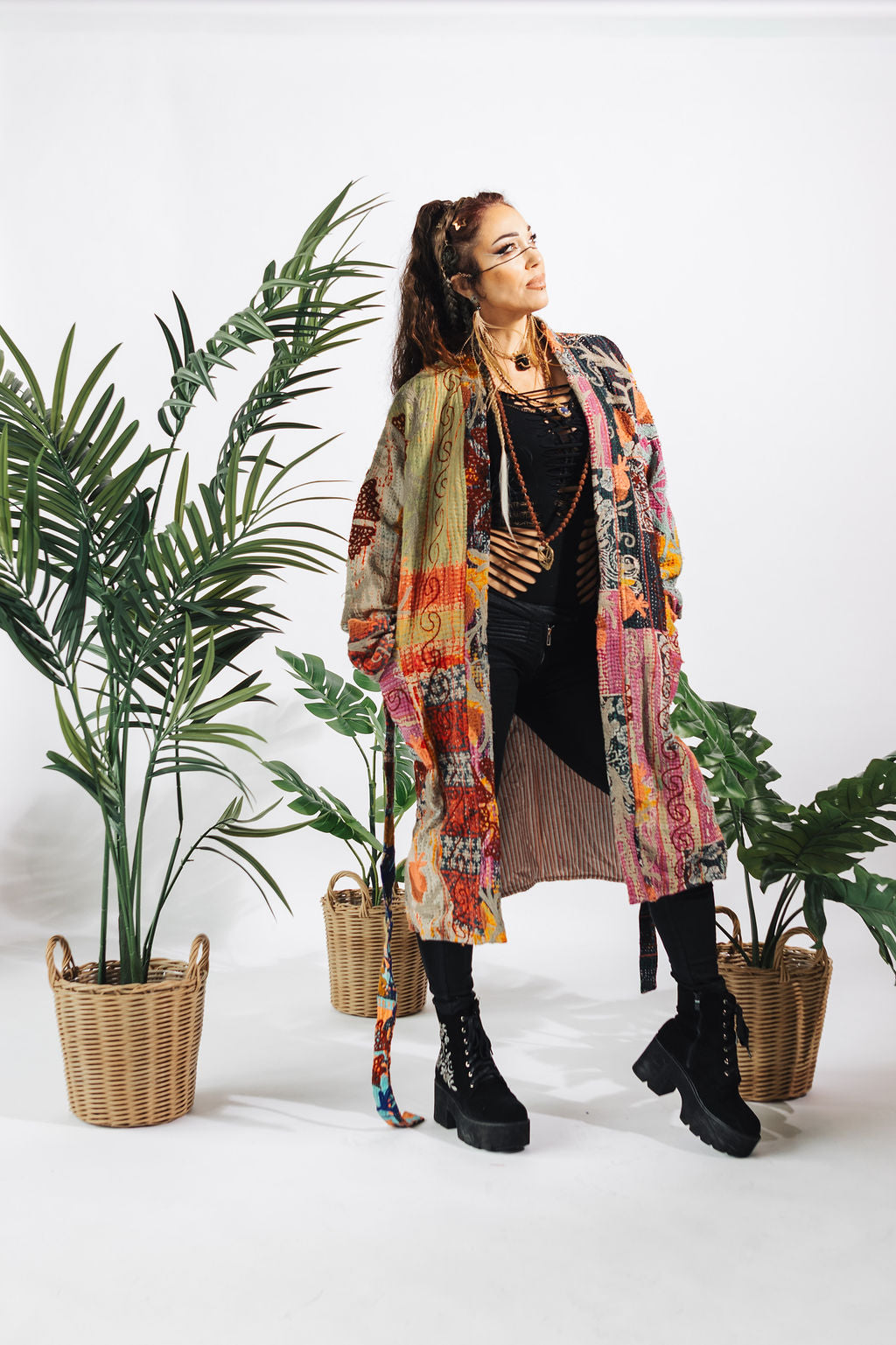 Suzani Kantha Midi Robe X