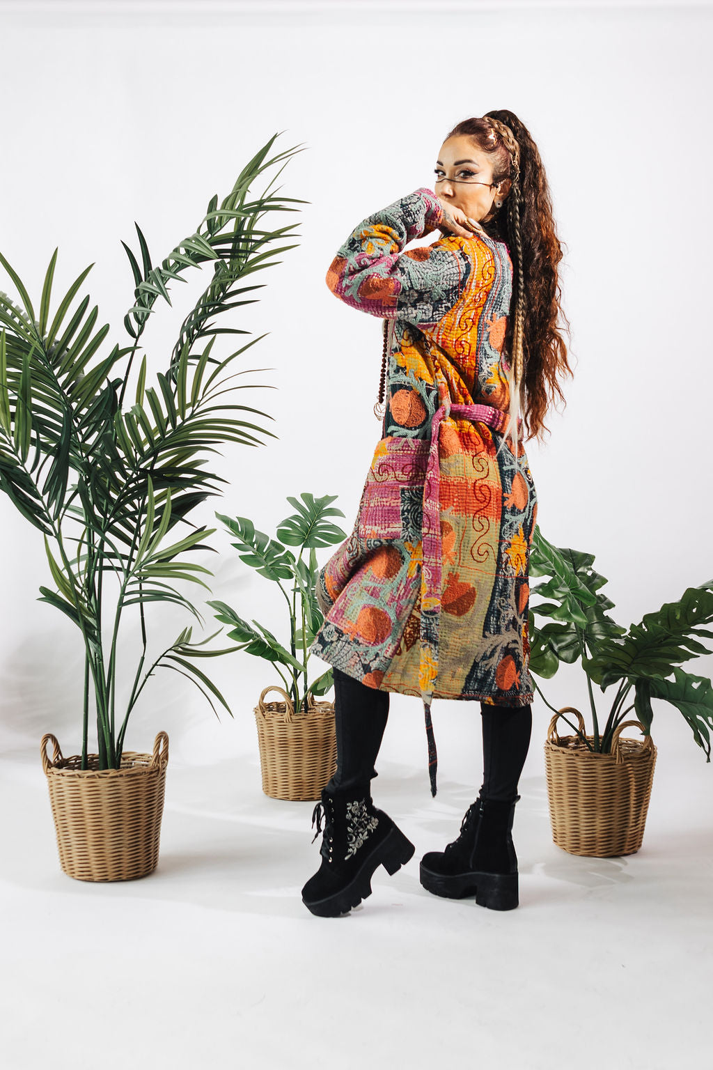 Suzani Kantha Midi Robe X