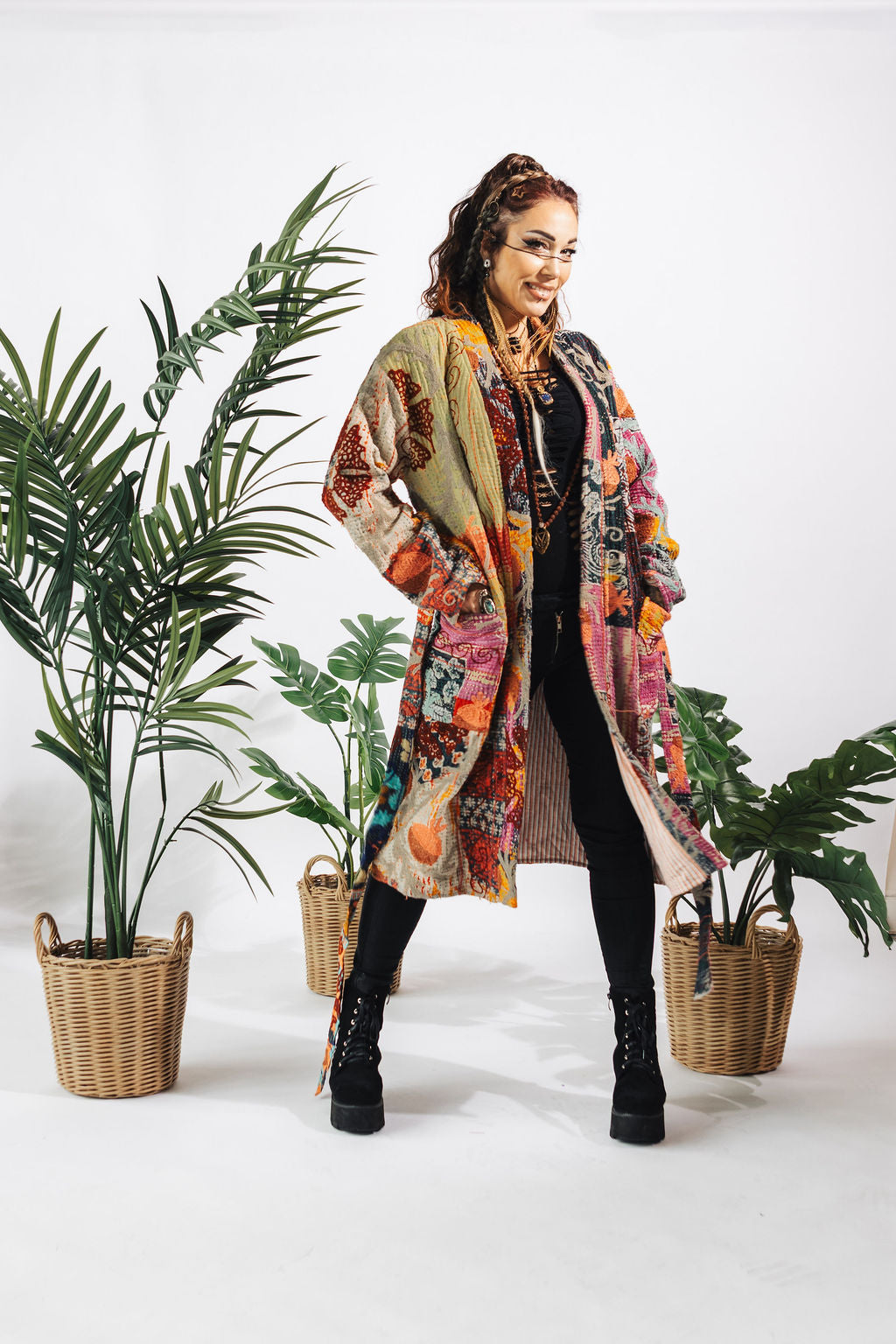Suzani Kantha Midi Robe X
