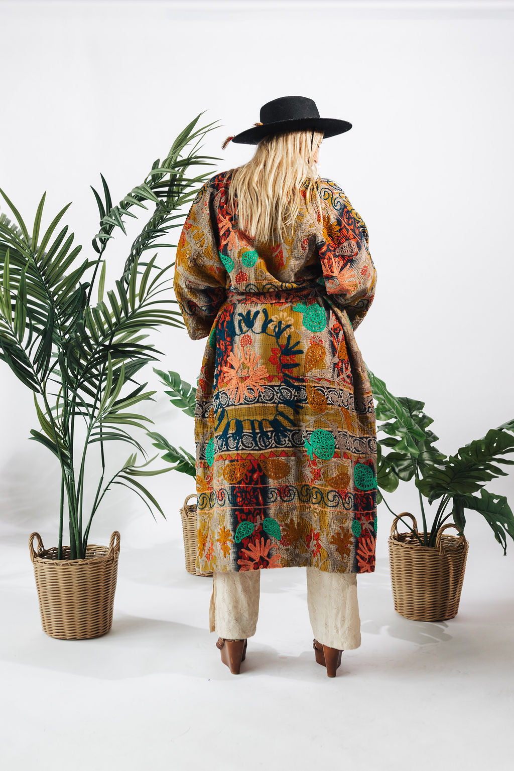 Suzani Kantha Oversized Kaftan Robe X