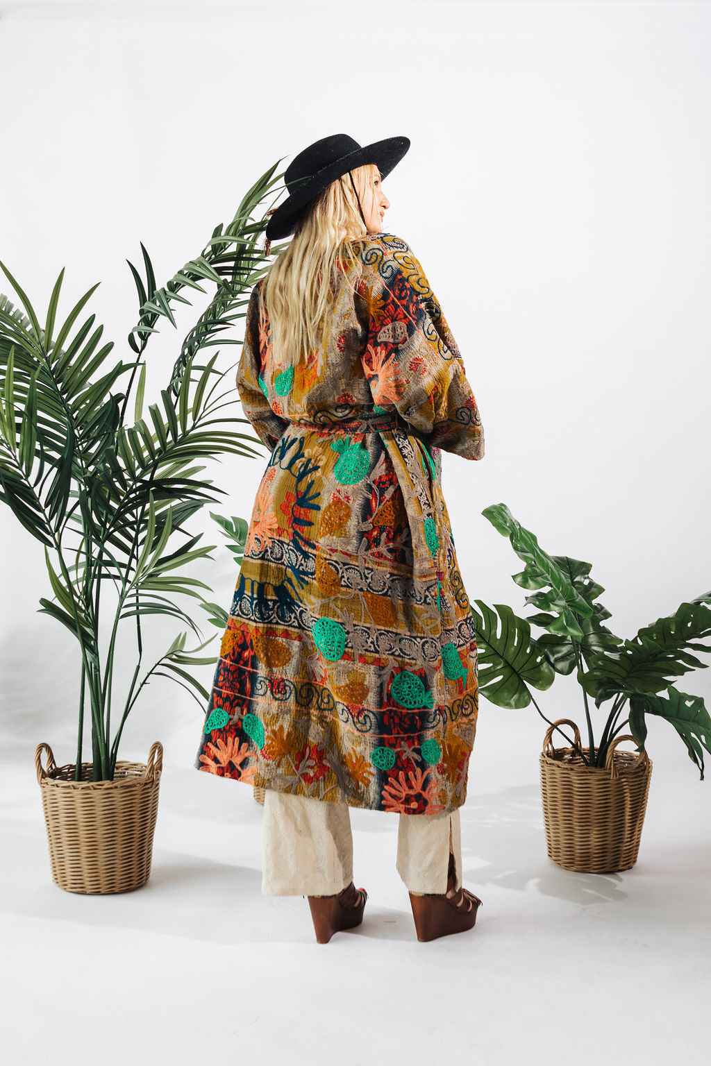 Suzani Kantha Oversized Kaftan Robe X