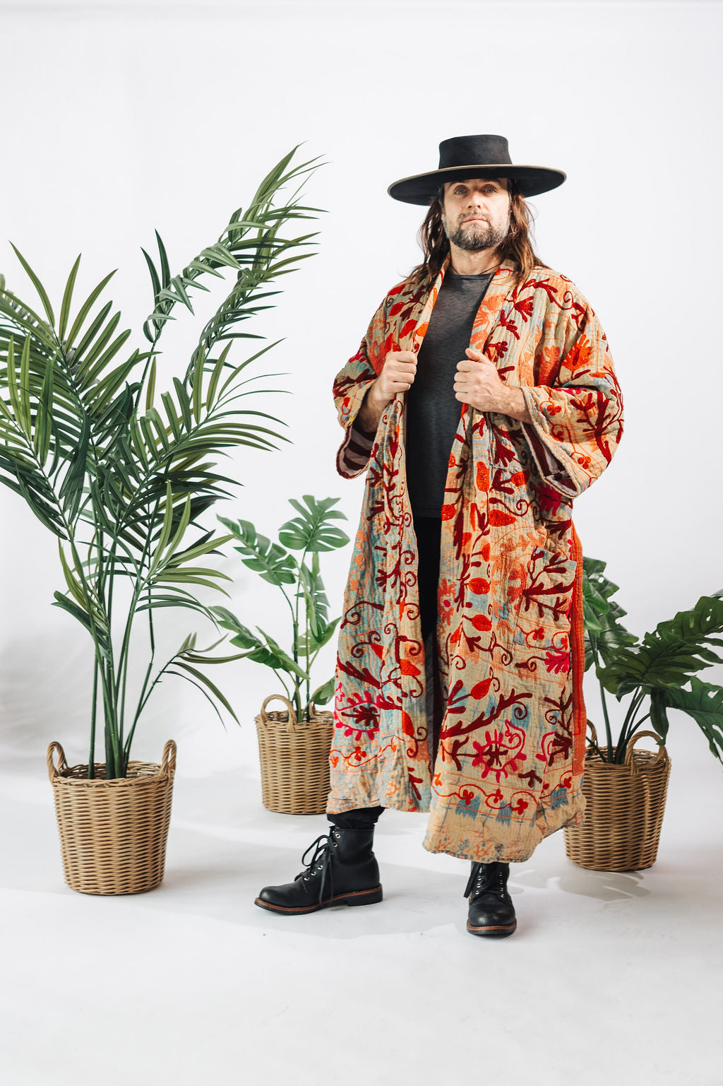 Suzani Kantha Oversized Kaftan Robe XII