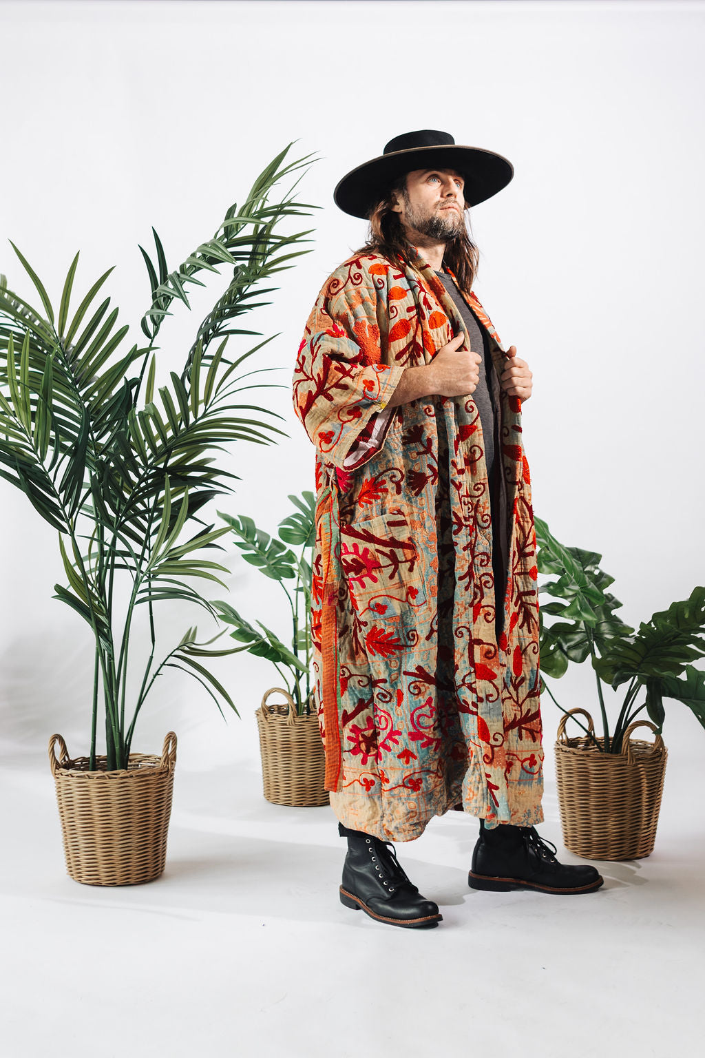 Suzani Kantha Oversized Kaftan Robe XII
