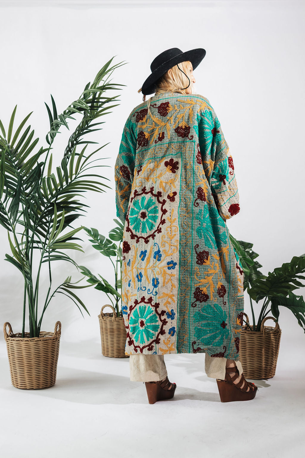 Suzani Kantha Oversized Kaftan Robe VIII