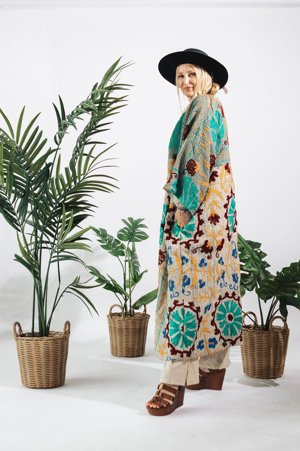 Suzani Kantha Oversized Kaftan Robe VIII