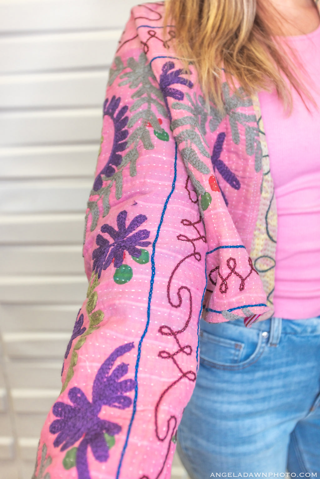 Suzani Kantha Crop Jacket IV