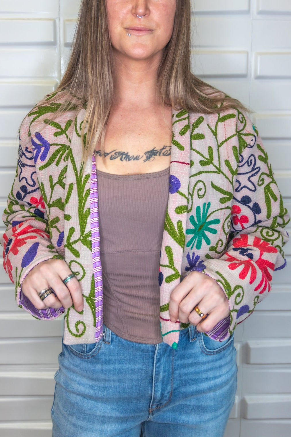 Suzani Kantha Crop Jacket III