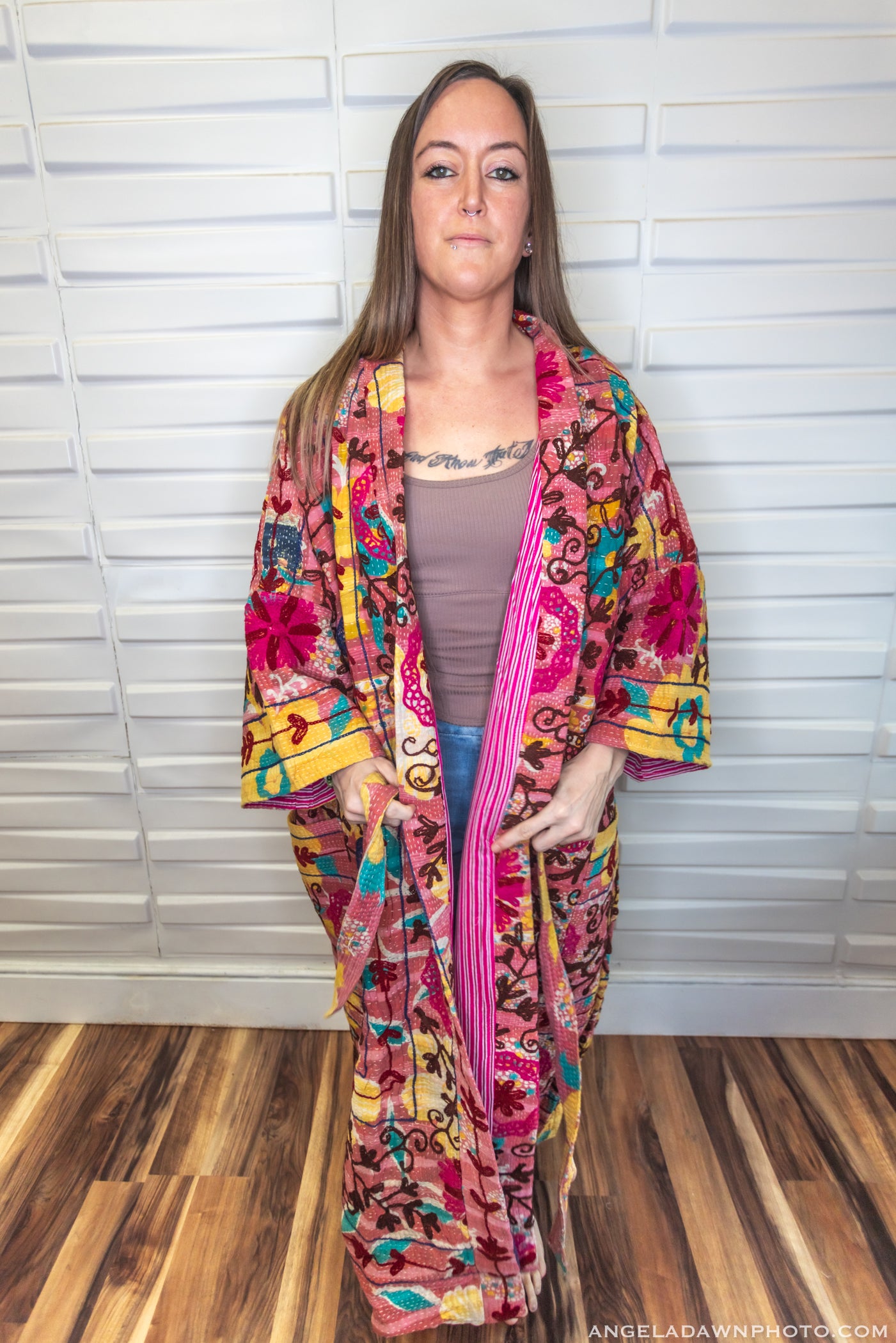 Suzani Kantha Oversized Kaftan Robe V