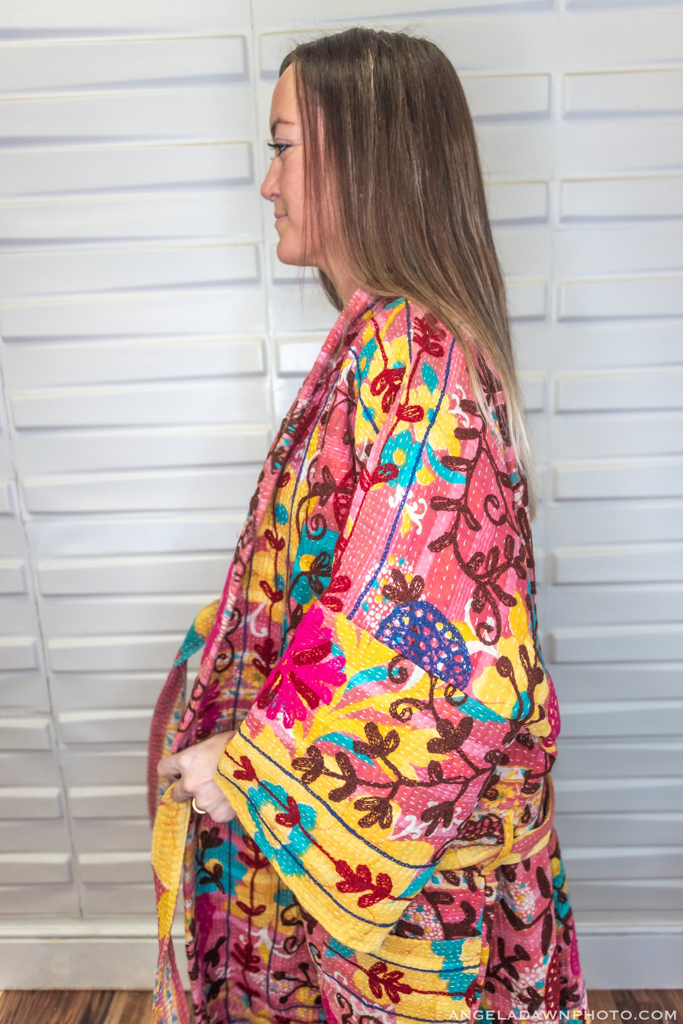 Suzani Kantha Oversized Kaftan Robe V