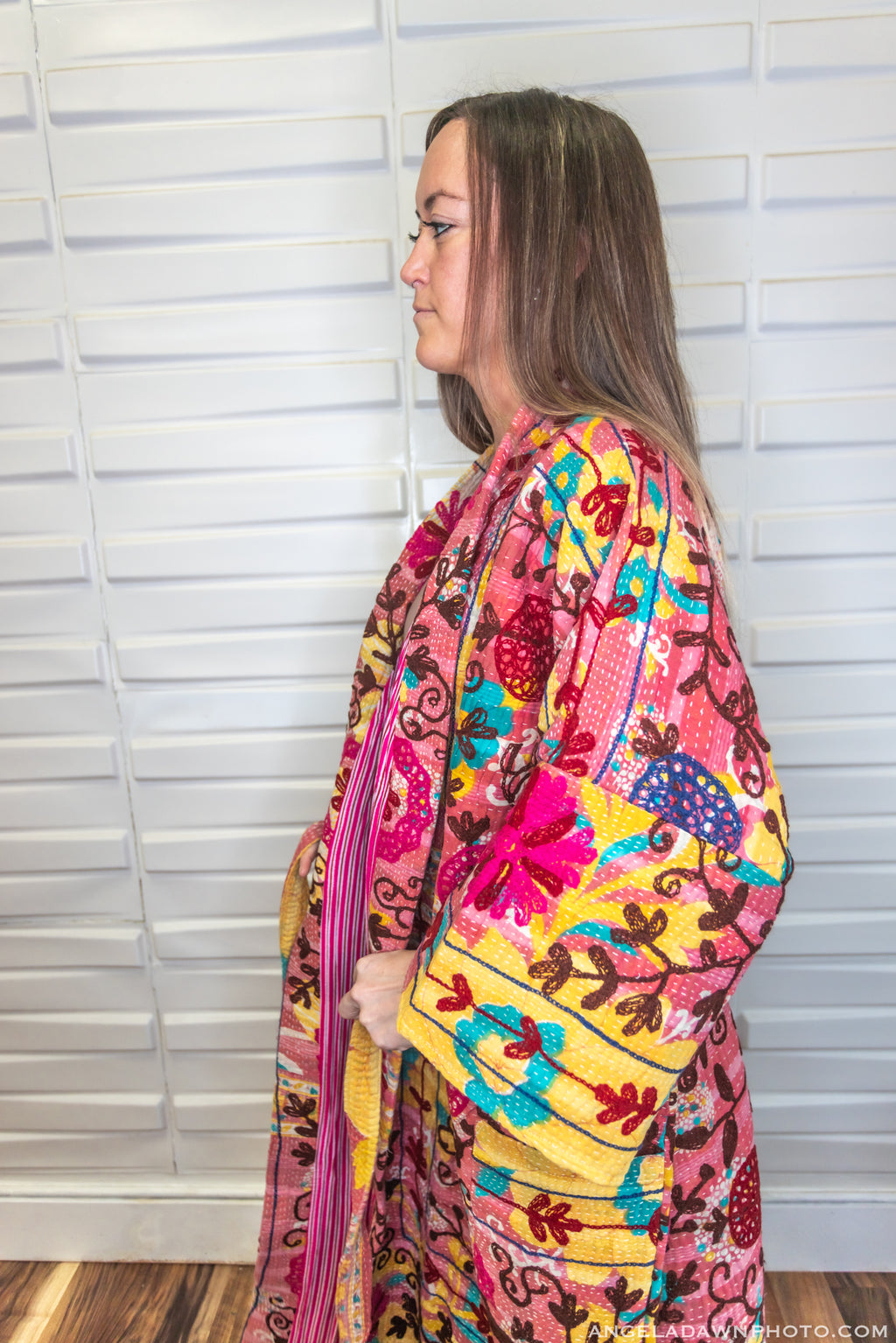 Suzani Kantha Oversized Kaftan Robe V
