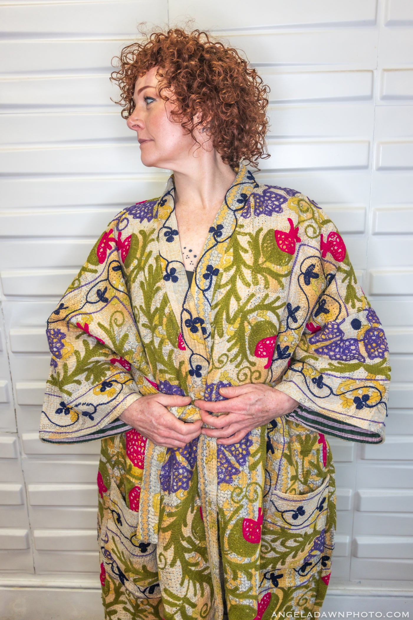 Suzani Kantha Oversized Kaftan Robe