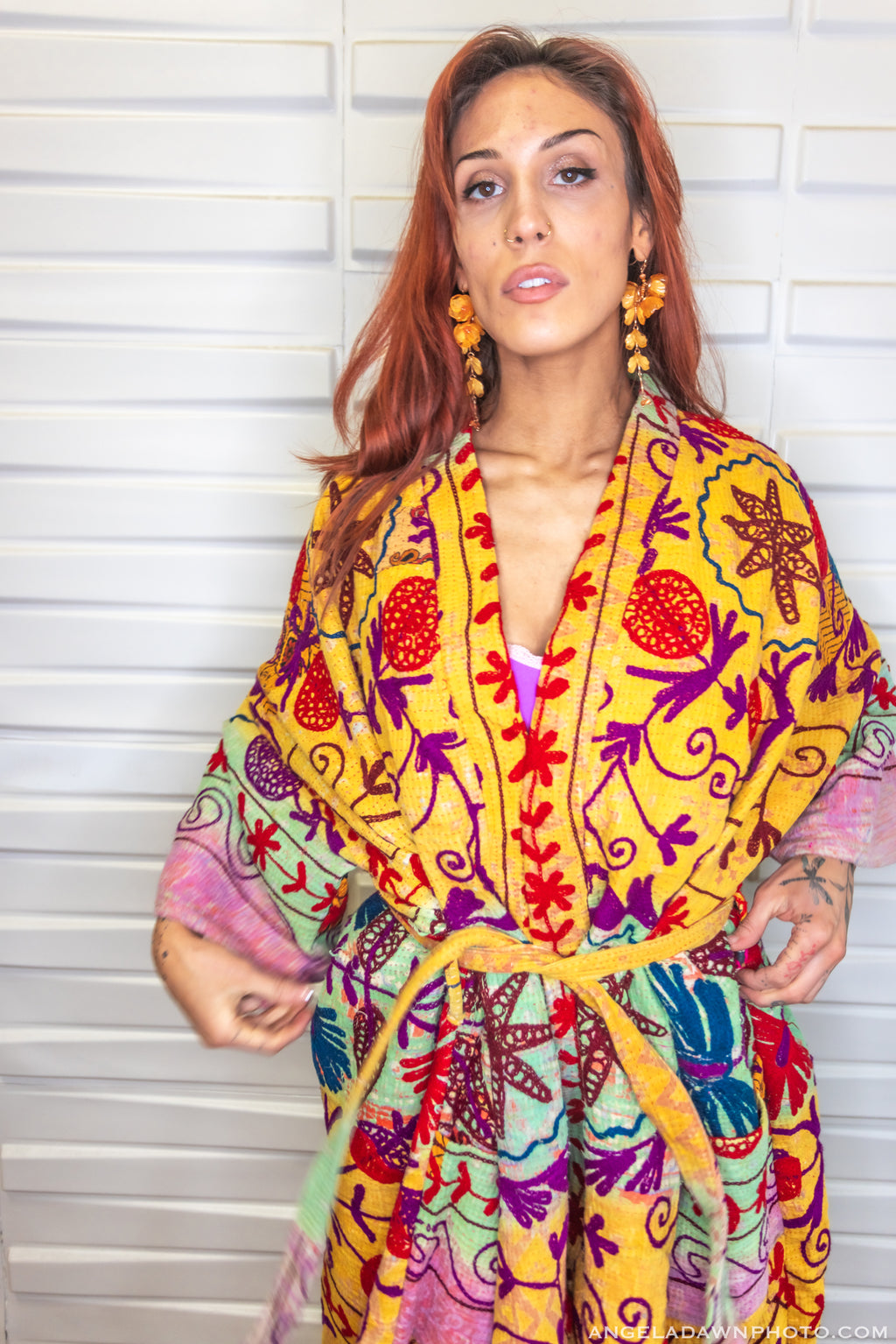 Suzani Kantha Oversized Kaftan Robe III